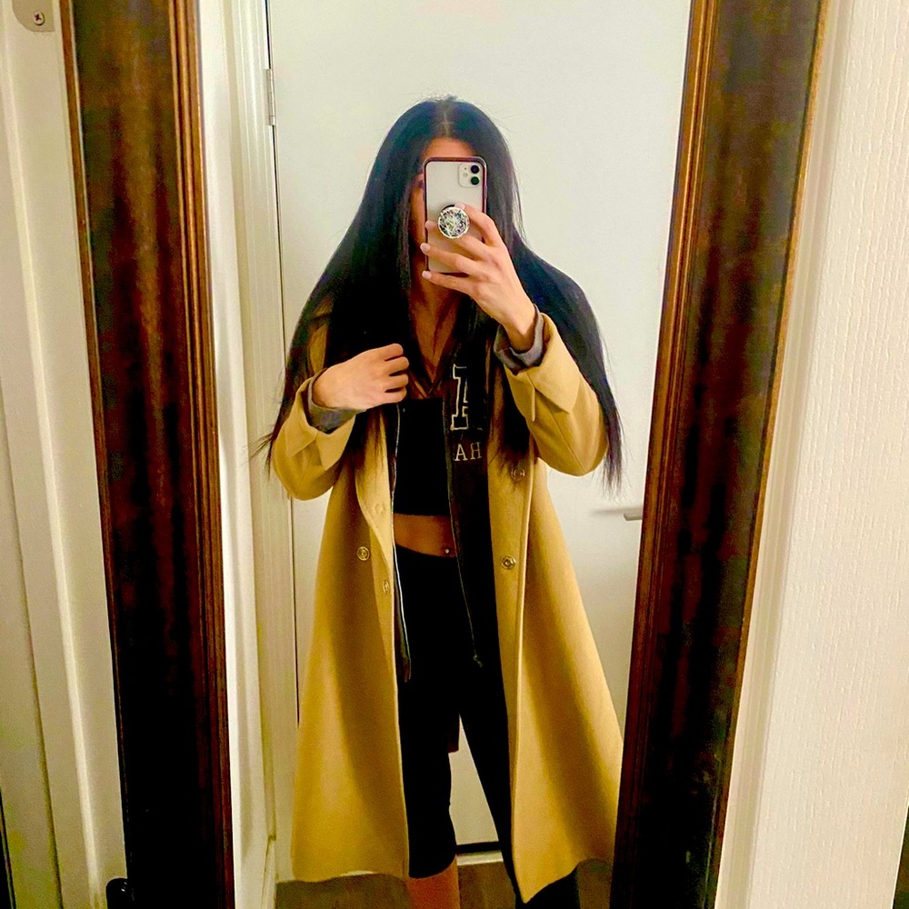 Beige Tan Italian Knee Length Coat Tiziano Zorzan